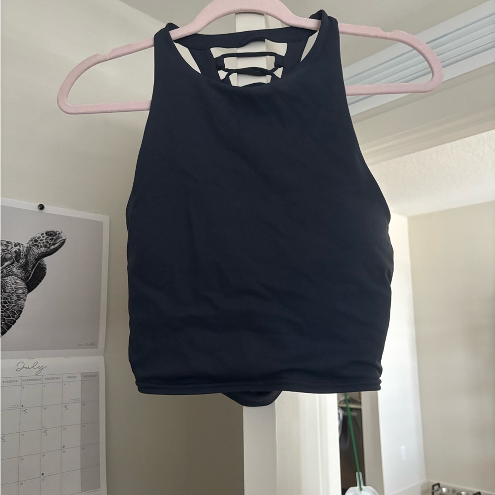ALO Yoga Black Tank Top with Strappy Back